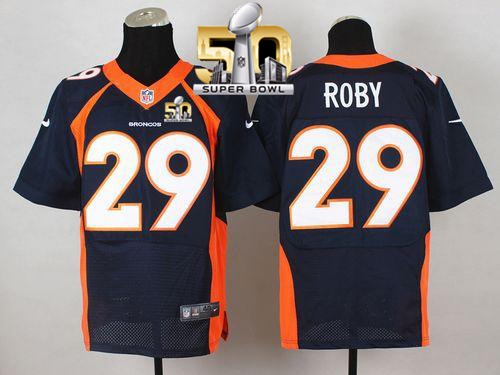 Nike Broncos #29 Bradley Roby Navy Blue Alternate Super Bowl 50 Men's Stitched NFL New Elite Jersey - Click Image to Close